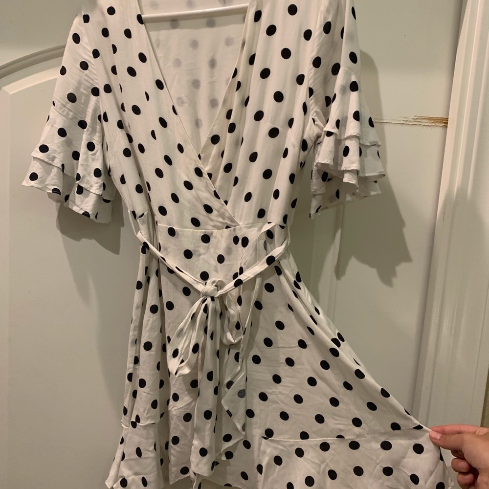 LUSH polka dot wrap dress